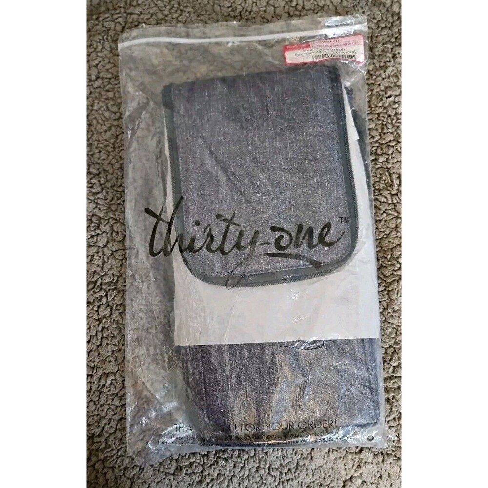 Thirty-One Small Thermal Insert 569A Charcoal Crosshatch NIP